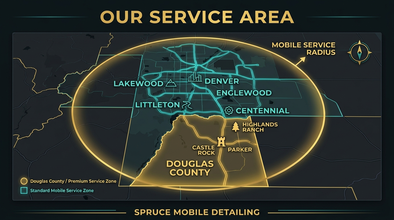 Spruce Mobile Detailing service area Castle Rock Parker Highlands Ranch Douglas County