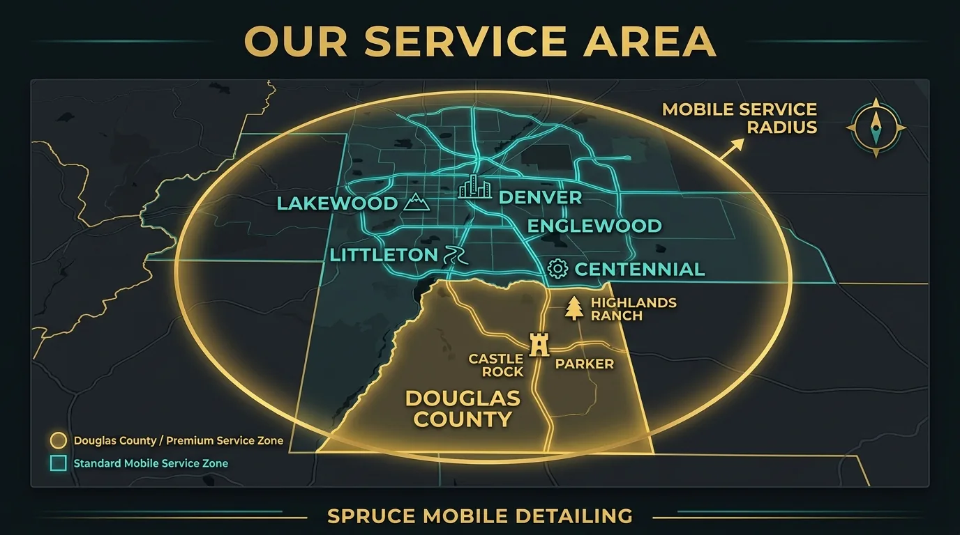Spruce Mobile Detailing service area Castle Rock Parker Highlands Ranch Douglas County