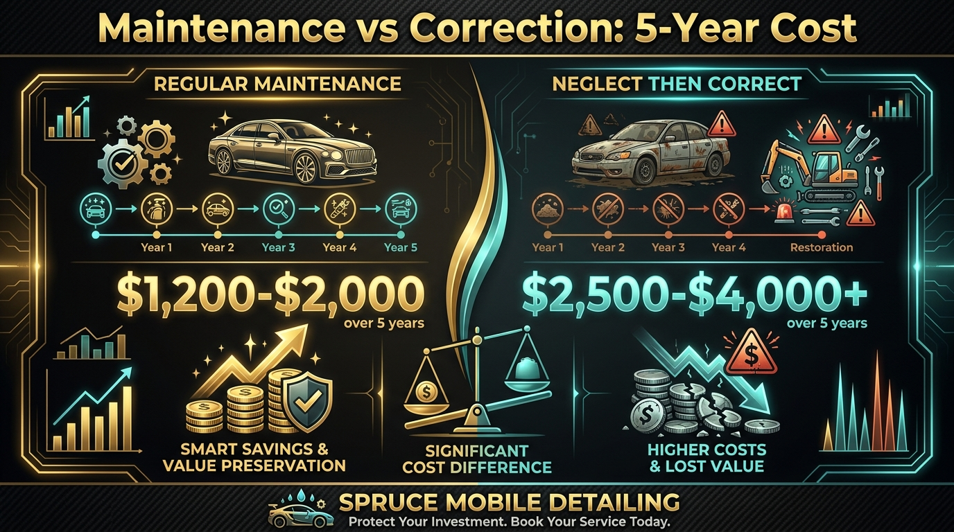 Regular detailing maintenance vs paint correction 5-year cost comparison