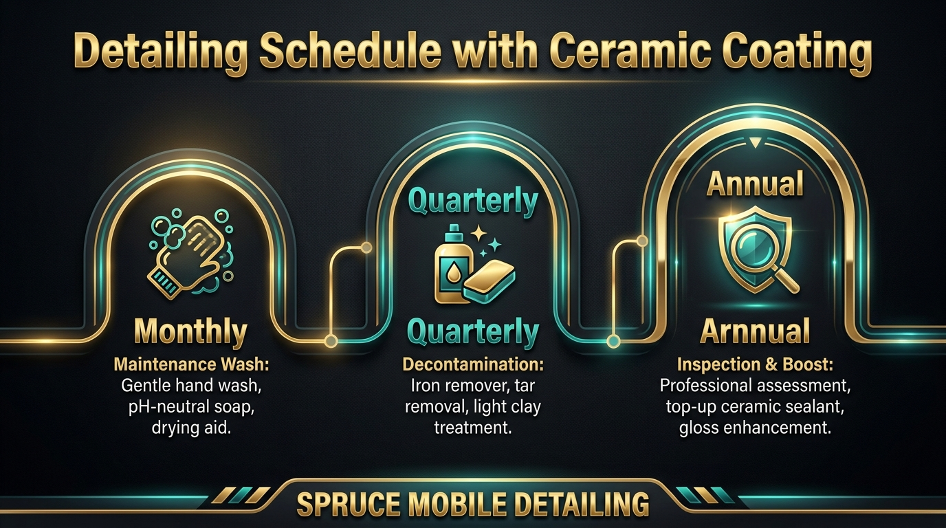 Car detailing maintenance schedule with ceramic coating Castle Rock