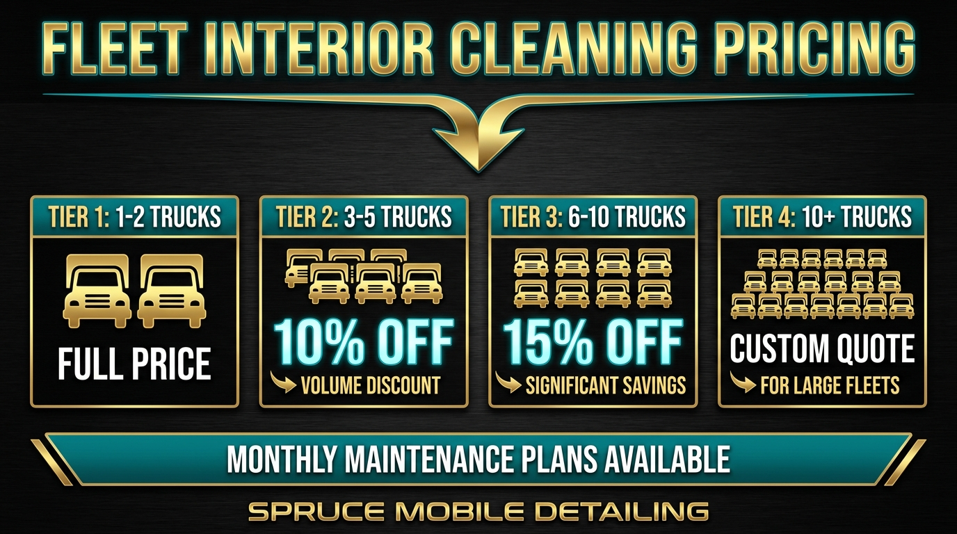 Work truck fleet interior cleaning volume discount pricing Castle Rock contractors