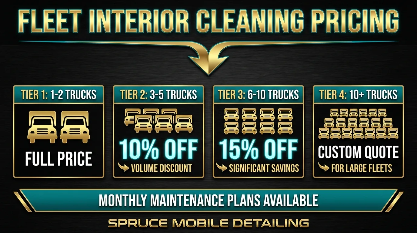 Work truck fleet interior cleaning volume discount pricing Castle Rock contractors