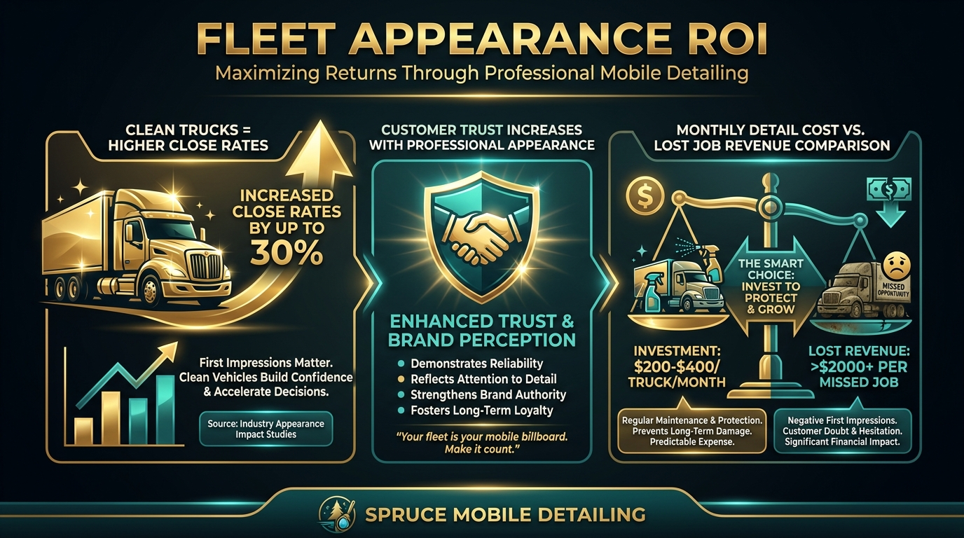 Clean fleet vehicles ROI statistics customer perception close rates revenue impact